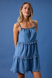 Chic Ruffle Denim Mini Dress