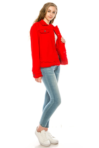 The Way Cotton Twill Jacket - Red