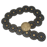 Flora Mandela Cut Out Eyelet Disc Hip Belt