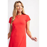Basic Brittany T-Shirt Midi Dress - Red