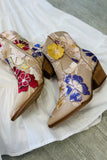 The Wanda | Floral Western Boot - Taupe