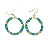 Aasha Seagrass Small Bead Hoop Earrings