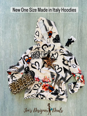 Italian Eclectic Street Art and Floral Graphic Hoodie