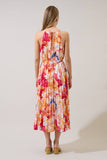 Maly Pleated Midi Dress Sailey Floral- Coral