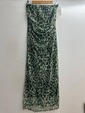 The Jen Animal Print Mesh Italian Strapless Dress