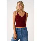 Game Day Cropped Knit Sweater Tank