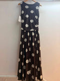 Italian Ruched Mesh Polka Dot Dress