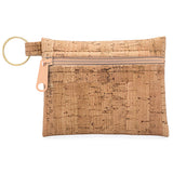 Cork Zipper Pouch with Key Ring | Rustic Cork: Natural Zipper