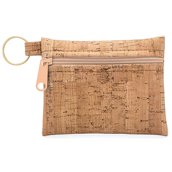 Cork Zipper Pouch with Key Ring | Rustic Cork: Natural Zipper
