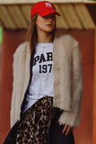 The Q2 Cropped Fine Fur Jacket- Beige