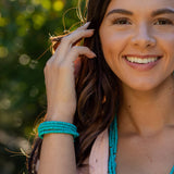 Sachi Chromatic Hues - Turquoise Coil Bracelet