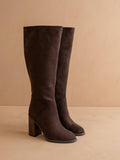 The Shiloh | Coffee Knee High Block Heel Fall Boot