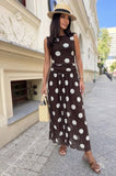 Italian Ruched Mesh Polka Dot Dress