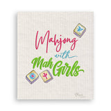 Mahjong with Mah Girls Curly -Dishtowel