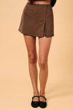 High Waist Front Slit Skort