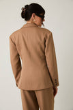 Structured Shoulder Fit & Flare Blazer- Taupe