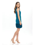 Donna Ricco Sleeveless Scuba Cupcake V Neck Dress