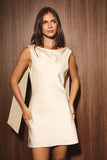 The Selena Scarf Fitted Satin Mini Dress