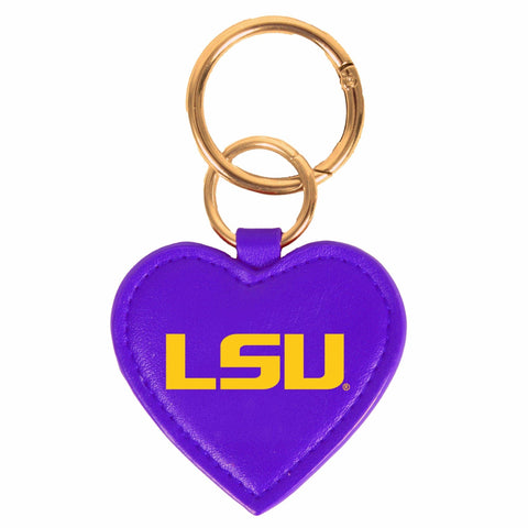 LSU Tigers Heart Purse Charm/ Key Ring by Desden