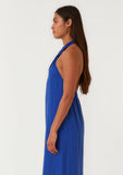 FINAL SALE Open Back Twist Halter Maxi Dress - Cobalt