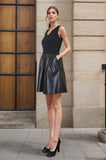 Mini Tank Dress Vegan Leather - Black