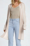 The Q2 Maxi Open Cardigan Long Sleeve Sweater- Beige