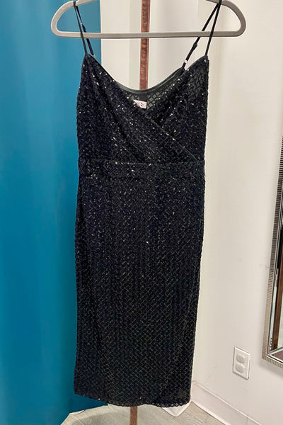 Nanette Lapore Sequined Midi Cocktail Dress - Black