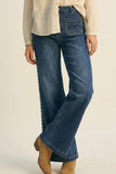 The Q2 Flare Leg Jeans with Stud Detail- Blue