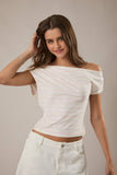 Off-Shoulder Striped Knot Top