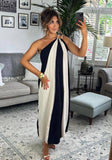 Cirque Italiano One Shoulder Two-Tone Dress