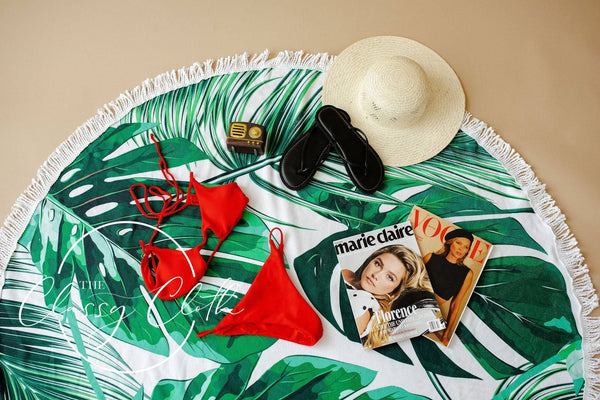 Beach Towel - Green Palm Tropics