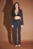 The Boss Rhinestone Pinstripe Cropped Blazer