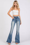 Jackie High Rise Detailed Stretch Flare Jeans - Blue