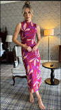 Italian Romance Sleeveless Printed Mesh Maxi Dress