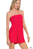 Double Layered Strapless Tube Top Romper