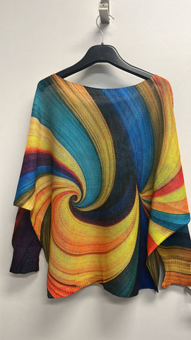 Yellow Wavy Italian Knit Printed Sweater