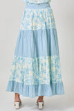 Mystree Mixed Media Long Skirt