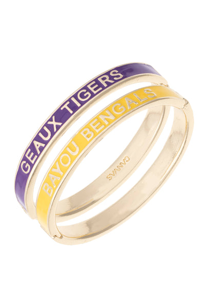 LSU Tigers Skinny Enamel Hinge Bangle