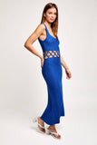 Cristina Square Neck Sleeveless Crochet Midi Dress - Cream