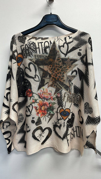 Fashion Star Italian Printed Sweater