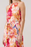 Maly Pleated Midi Dress Sailey Floral- Coral