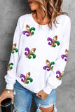 Sequin Mardi Gras Graphic Sweatshirt