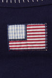 Tank Top with American Flag On Front-Navy