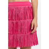 Rhinestone Suede Fringe Skirt