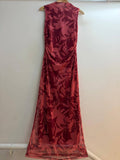 Italian Mesh Print High Neck Dress