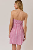 Candy Stripe Strapless Fit & Flare Mini Dress