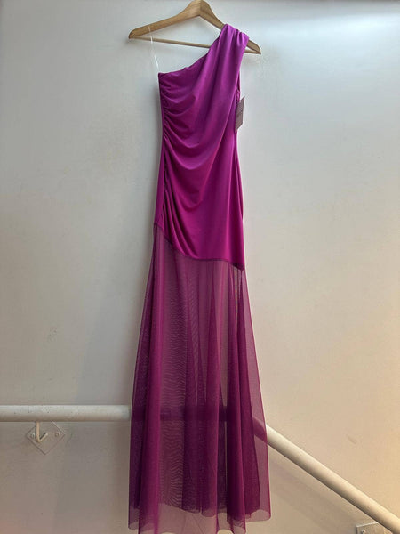 The Primavera One Shoulder Mesh Bottom Dress