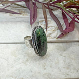 Handcrafted Kashi Semiprecious Stone Ring - Blood Stone