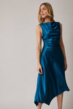 Samantha Sleveless Bias Satin Midi Dress