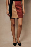 Sabrina Suede Colorblock Skirt